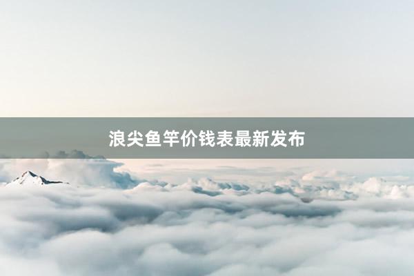 浪尖鱼竿价钱表最新发布